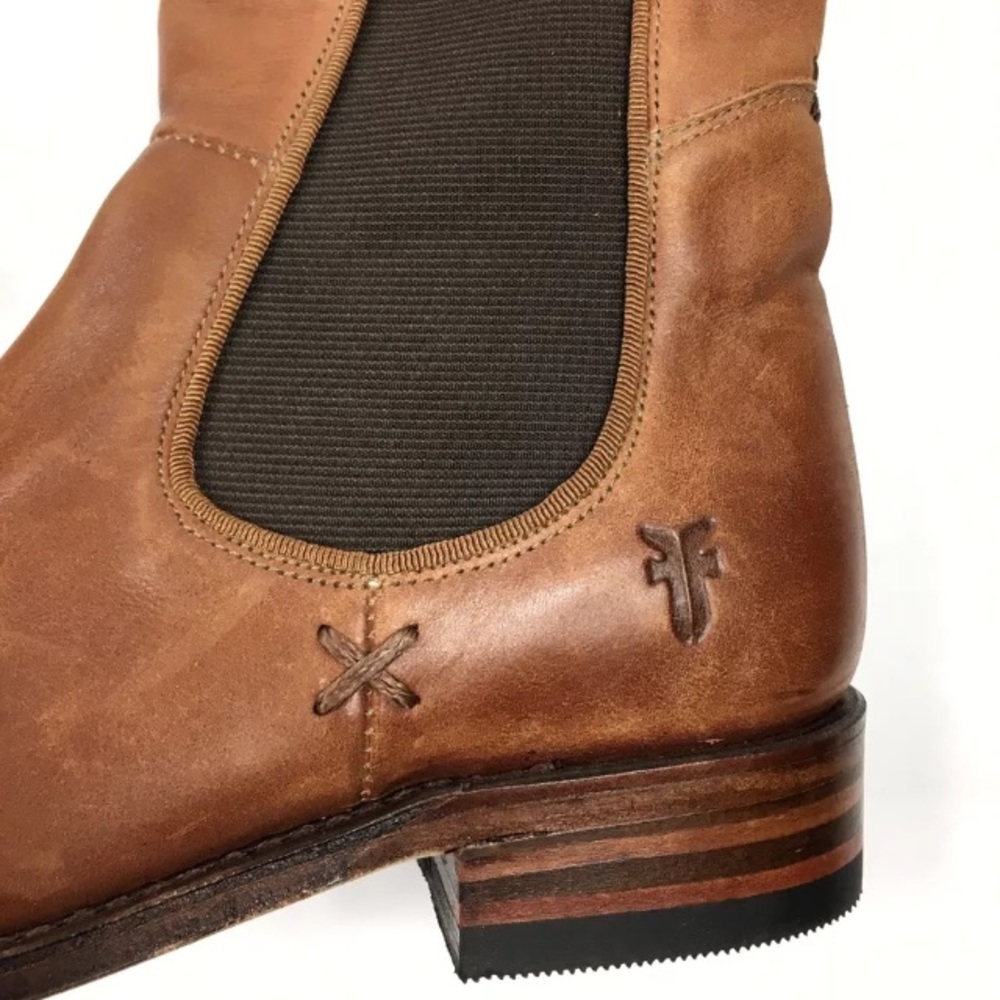 NEW 6 Frye Brown Leather Riding Boot - Picture 2 of 11